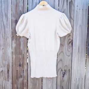 Puffy Sleeve Fitted Sweater